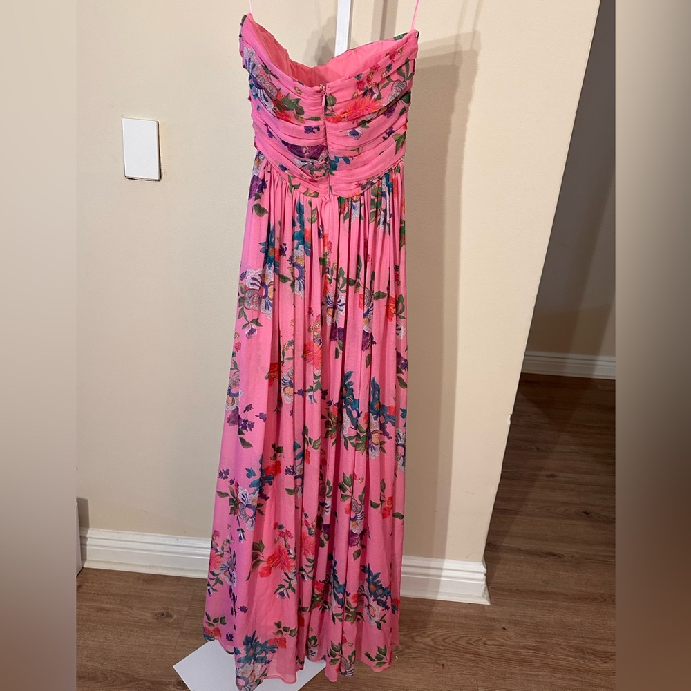 Sau Lee Camille Gown Strapless Pink Floral size 0 - Picture 7 of 7
